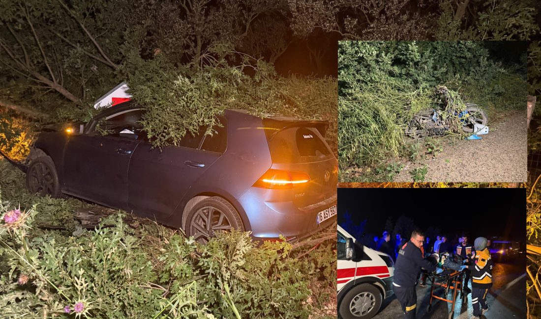 Bursa'nın Orhangazi ilçesinde meydana gelen trafik kazasında, motosiklet ile otomobil