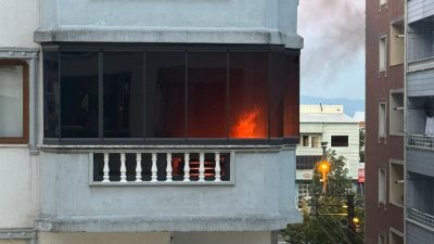 Bursa'nın Orhangazi ilçesinde meydana gelen olayda bir apartmanın üçüncü katının