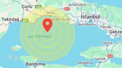 Kandilli Rasathanesinin verdiği bilgilere göre bugün Marmara denizinde 4.0 büyüklüğünde