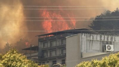 Bursa'nın merkez Osmangazi ilçesine bağlı İsmetiye Mahallesi'nde çıkan orman yangını