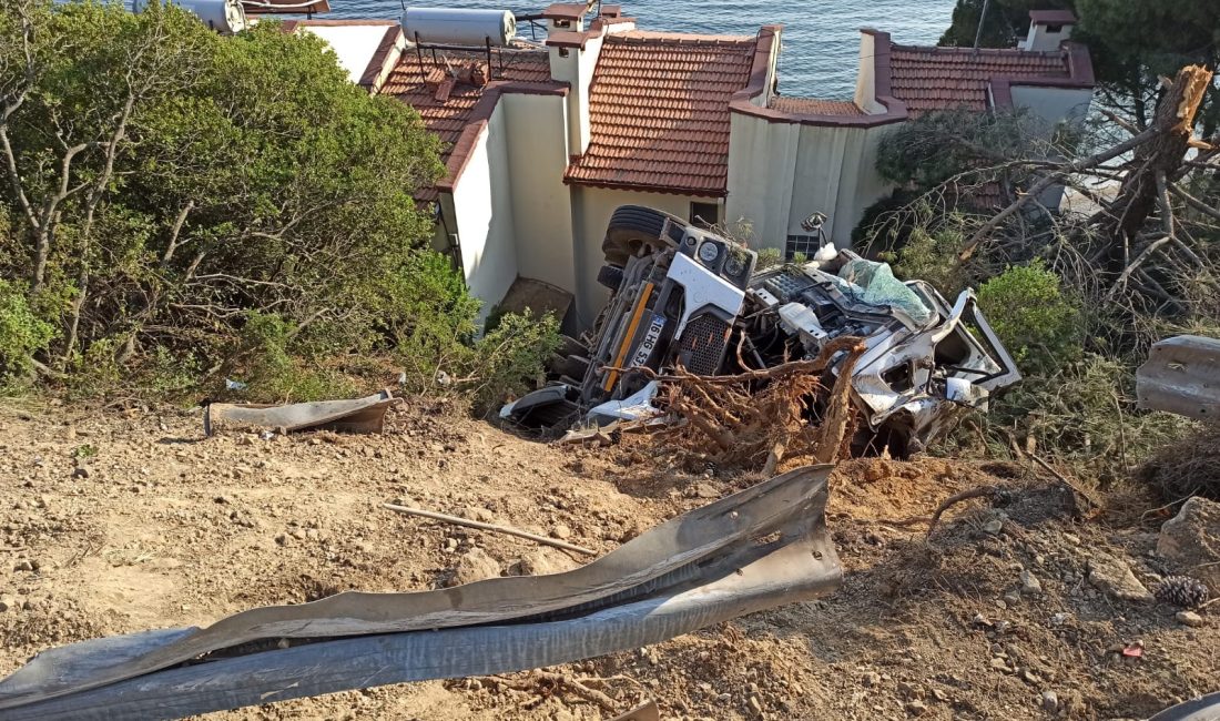 Bursa'nın Gemlik ilçesinde meydana gelen trafik kazasında üzerinde 14 ton