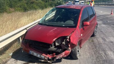 Bursa'da, İznik - Yenişehir yolu üzerinde meydana gelen trafik kazasında