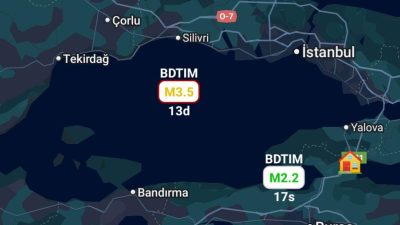 Kandilli Rasathanesi deprem araştırma enstitüsü’nden alınan bilgilere göre bu akşam