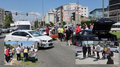 Bursa'nın Orhangazi ilçesinde ana yol üzeri ışıklı kavşak içinde meydana