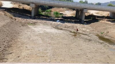 Bursa'nın Yenişehir ilçesinde bulunan Kocasu deresi yaşanan kuraklık nedeniyle kurudu.