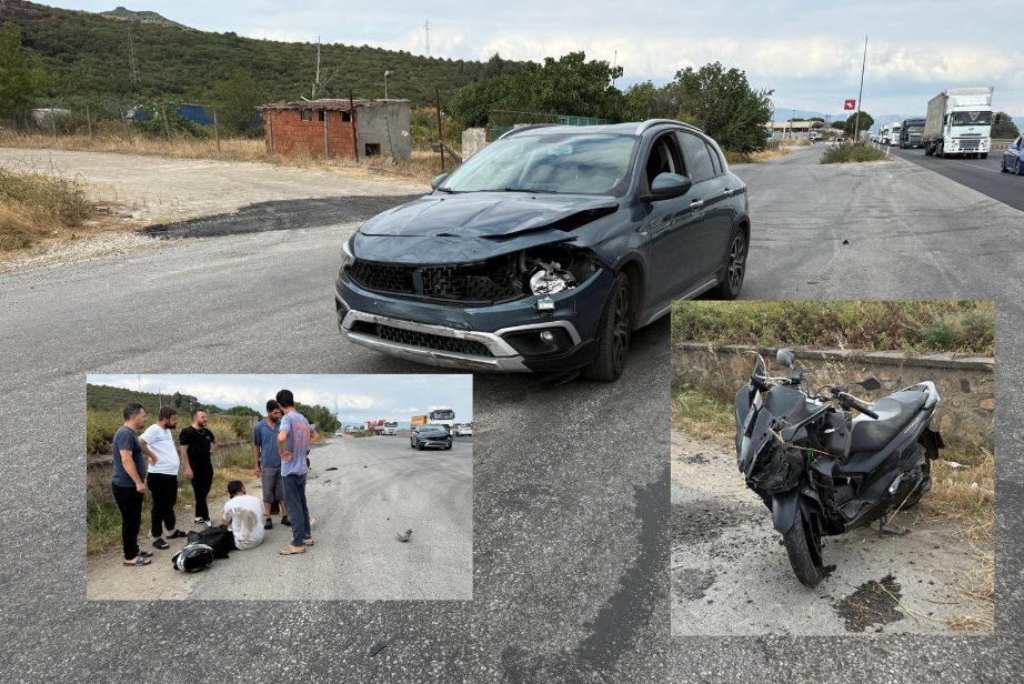 Bursa'nın Orhangazi ilçesinde ana yol üzerinde meydana gelen trafik kazasında,