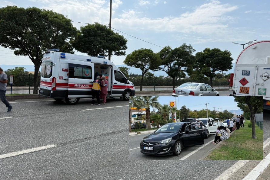 Bursa'nın Orhangazi ilçesinde ana yol üzerinde meydana gelen trafik kazasında