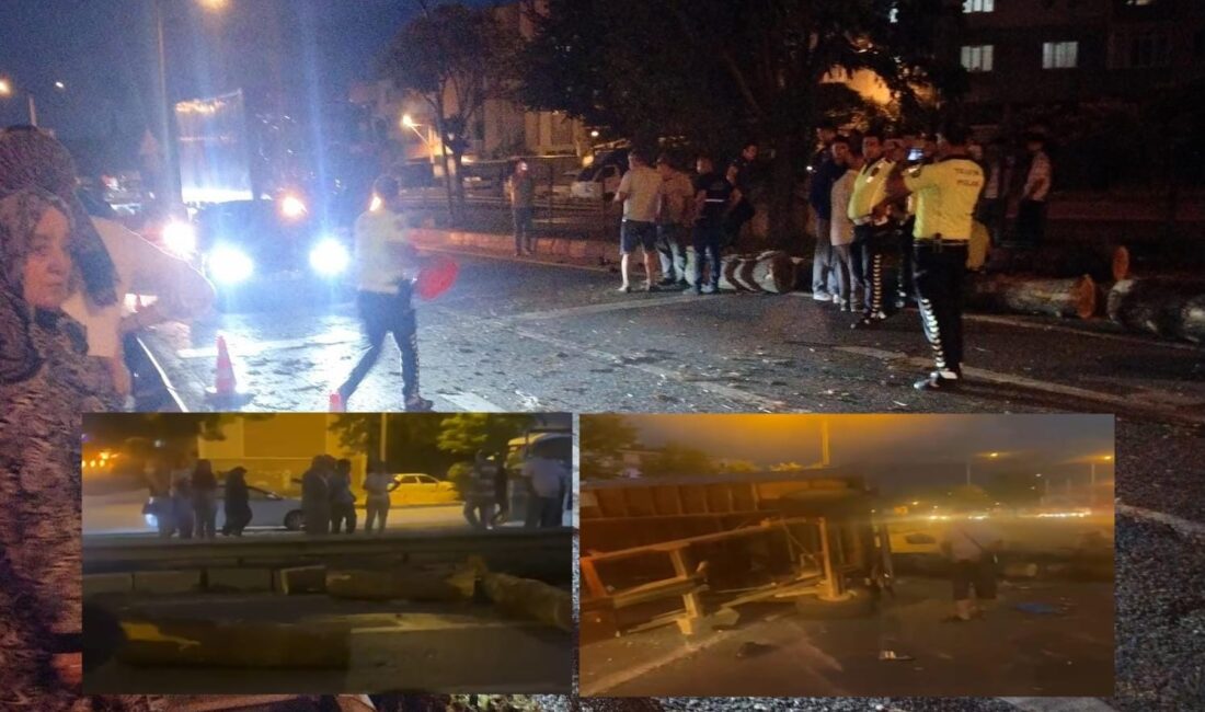 Bursa'nın Orhangazi ilçesinde ana yol üzerinde meydana gelen trafik kazasında,