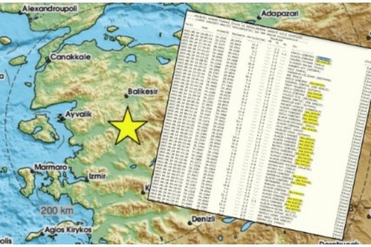 İstanbul ve çevre illerden hissedilen, Balıkesir'in Sındırgı ilçesi merkezli 6.1