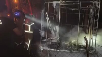 Bursa'da, İznik Gölünün kıyısında bulunan bir karavan henüz bilinmeyen bir