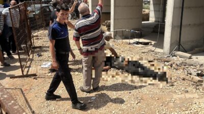 Bursa'nın Orhangazi ilçesinde yapımı devam eden bir cami inşaatında meydana