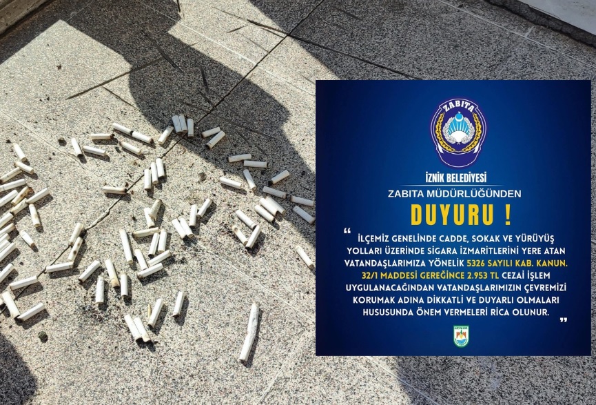 Bursa'nın İznik ilçesinde, Belediye Zabıta Müdürlüğü tarafından yapılan açıklamada yere