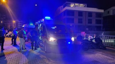 Bursa'nın Orhangazi ilçesinde meydana gelen trafik kazasında kontrolden çıkan motosiklet