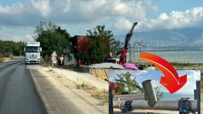Bursa'nın Orhangazi ilçesinde bulunan İznik Gölü'nde yaşanan çekilme tüm hızıyla