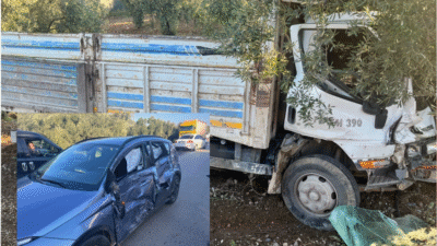 Bursa'da, Orhangazi - İznik yolu üzerinde meydana gelen trafik kazasında