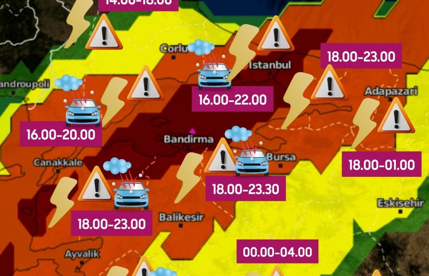 Meteoroloji uzmanları, Bursa ve çevresi için ciddi hava olaylarının yaşanabileceği