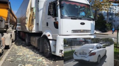 Bursa'nın Orhangazi ilçesinde ana yol üzerinde meydana gelen trafik kazasında,