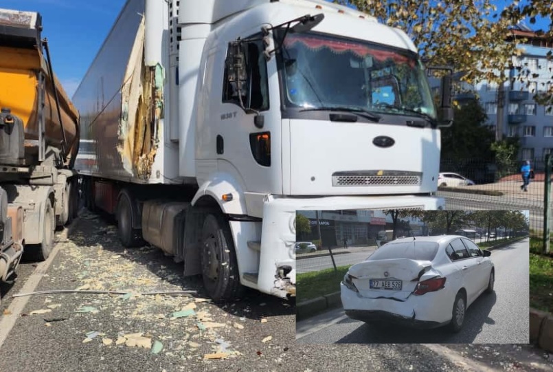 Bursa'nın Orhangazi ilçesinde ana yol üzerinde meydana gelen trafik kazasında,