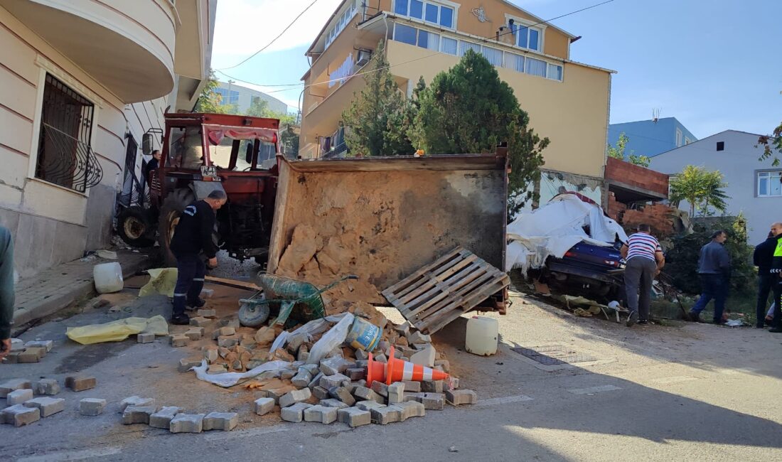 Bursa'nın Orhangazi ilçesinde meydana gelen trafik kazasında, yokuş aşağı inerken