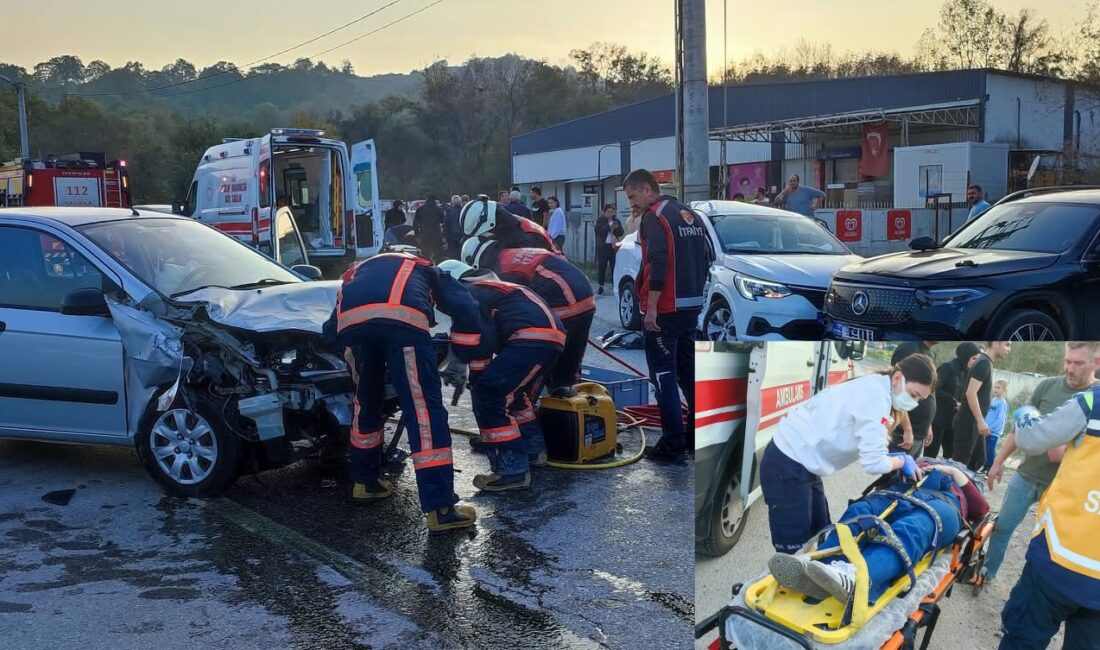 Yalova - Orhangazi yolu üzerinde 3 araç çarpıştı. Kazada, bir