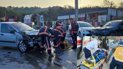Yalova - Orhangazi yolu üzerinde 3 araç çarpıştı. Kazada, bir