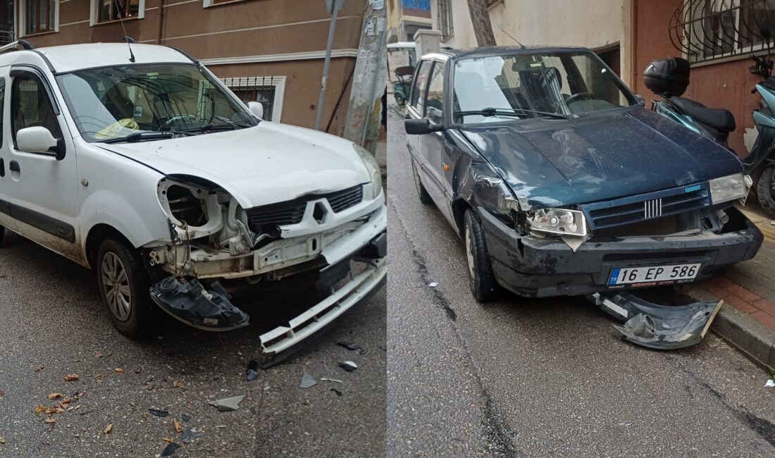 Bursa'nın Orhangazi ilçesinde meydana gelen trafik kazasında, otomobil ile hafif