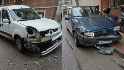 Bursa'nın Orhangazi ilçesinde meydana gelen trafik kazasında, otomobil ile hafif