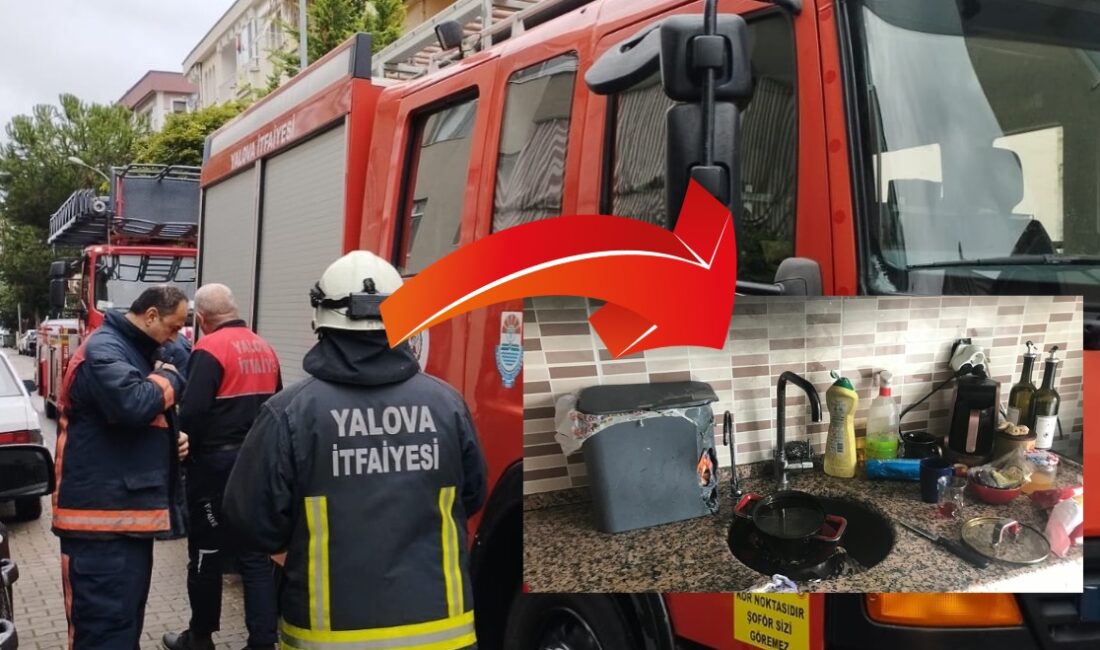 Yalova'da bir evde, kızgın yağ dolu tencereye su dökülmesi sonucu