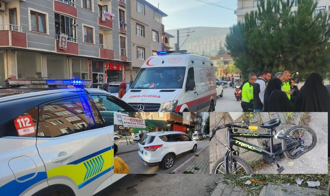 Bursa'nın Orhangazi ilçesinde meydana gelen trafik kazasında bisikletli küçük yaştaki