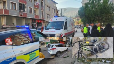 Bursa'nın Orhangazi ilçesinde meydana gelen trafik kazasında bisikletli küçük yaştaki
