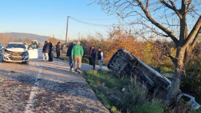 Bursa'da Orhangazi - İznik yolu üzerinde meydana gelen trafik kazasında
