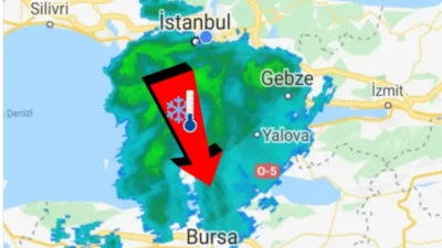 Meteorolojik değerlendirmelere göre, kuzeyden sarkan bu güçlü soğuk hava deposunun