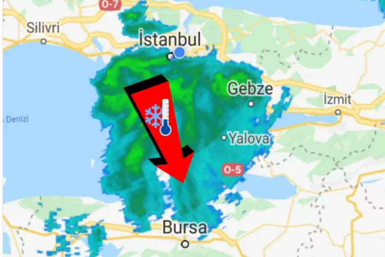 Meteorolojik değerlendirmelere göre, kuzeyden sarkan bu güçlü soğuk hava deposunun