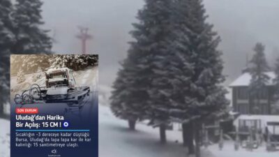 Türkiye'nin önemli kış turizmi merkezlerinden Uludağ,da önceki gün başlayan kar