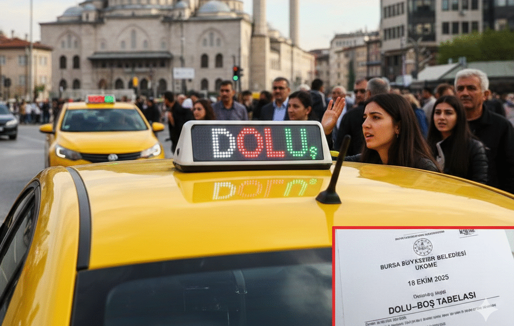 -Bursa Büyükşehir Belediyesi Ulaşım Koordinasyon Merkezi (UKOME), kent genelindeki taksilerin