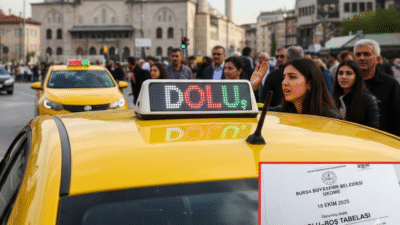 -Bursa Büyükşehir Belediyesi Ulaşım Koordinasyon Merkezi (UKOME), kent genelindeki taksilerin