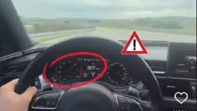 Gebze-Orhangazi-İzmir Otoyolu’nda hız sınırlarını aşarak  307 km hıza ulaşan ve