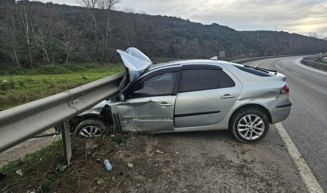 Bursa'da, Orhangazi Gemlik yolu üzerinde meydana gelen trafik kazasında, kayganlaşan