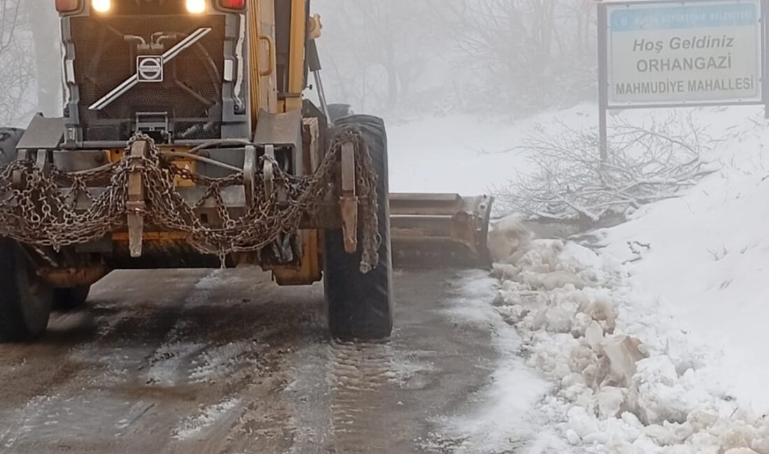 Bursa'nın Orhangazi ilçesinin yüksek kesimlerinde gece saatlerinden itibaren devam eden