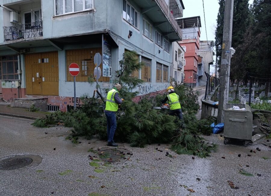Bursa genelinde etkili olan kuvvetli lodosun yol açtığı olumsuzluklara karşı