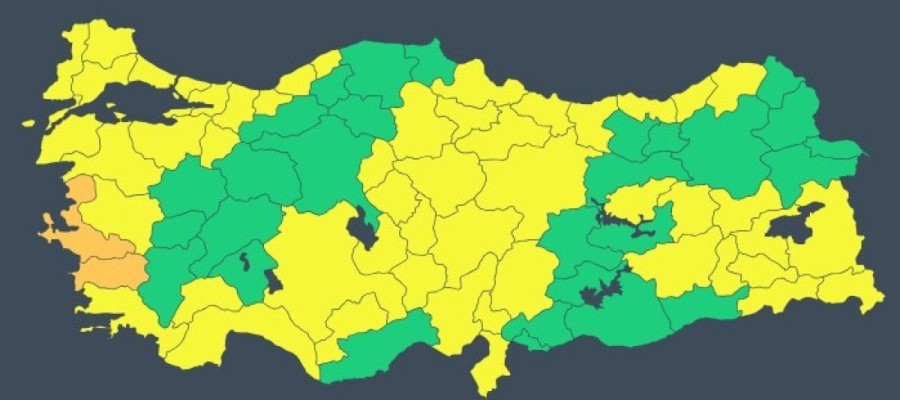 Meteoroloji Bursa dahil 54 ili sarı ve turuncu kodla kuvvetli