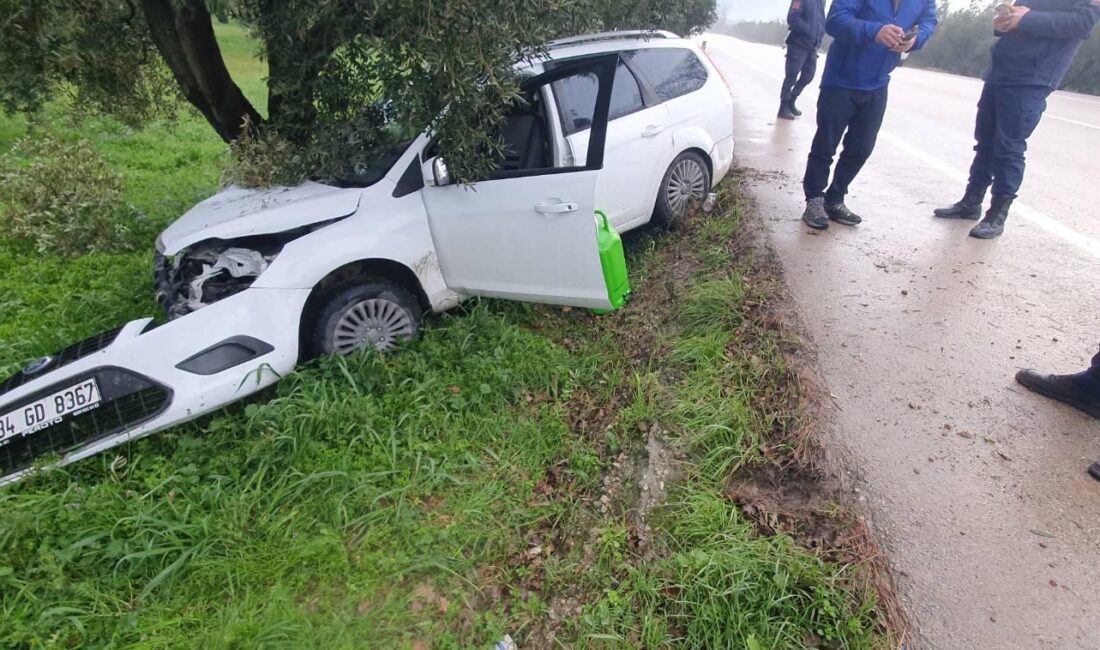 Bursa'da Orhangazi - İznik yolu üzerinde yağışlı havada kontrolden çıkan