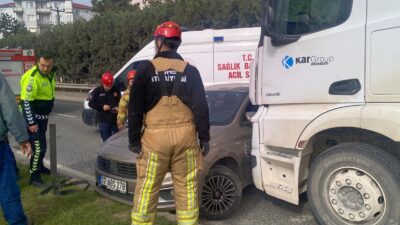 Bursa'nın Orhangazi ilçesinde ana yol üzerinde bir otomobil kör noktasından