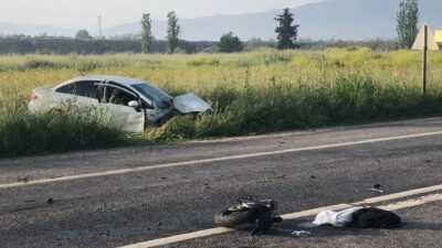 Bursa’nın Orhangazi ilçesinde sabah saatlerinde meydana gelen trafik kazasında otomobilin