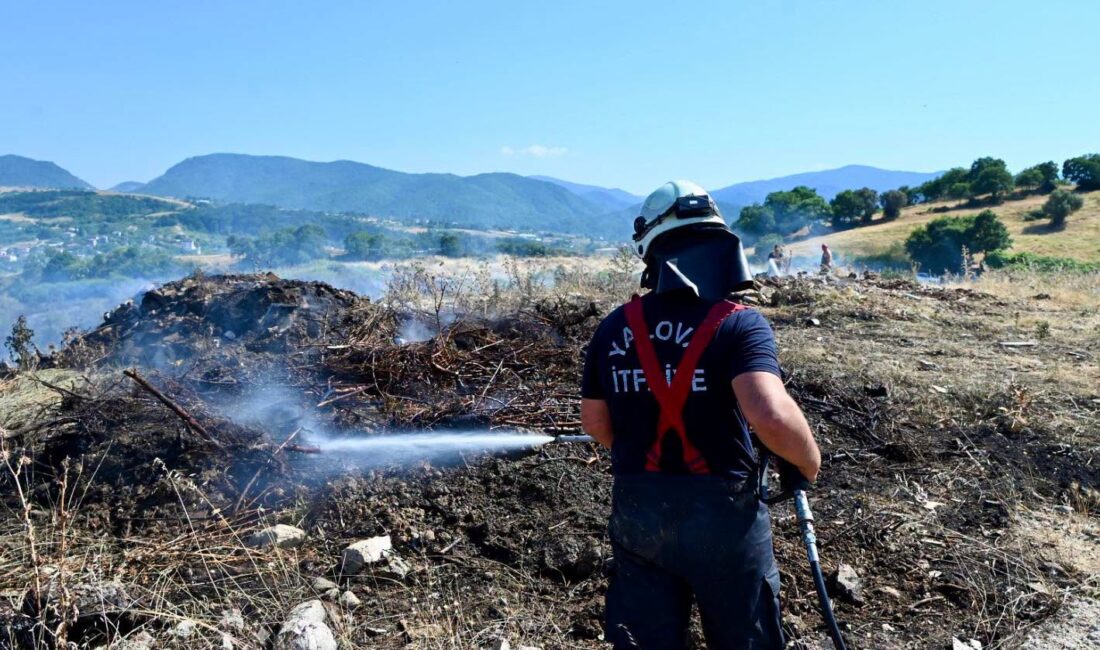 Yalova'da bugün bir döküm sahasında çıkan yangın, ekiplerin gün boyu