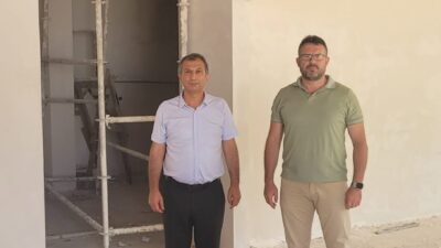 İlçe Milli Eğitim Müdürü Erol Şanlıtürk, yapımı süren yeni Mesleki