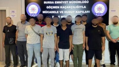 Bursa'nın Osmangazi ilçesinde polis ekipleri tarafından düzensiz göç ve göçmen