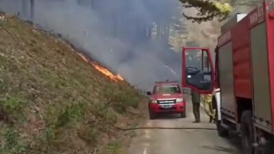 Bursa'nın Osmangazi ilçesinde Uludağ yolu Soğukpınar girişi, Kirazlı Mahallesi yakınlarında
