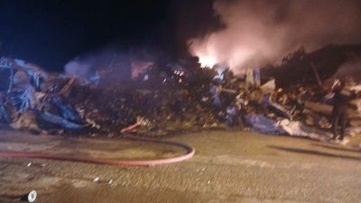 Bursa’nın Yenişehir ilçesinde meyve soğuk hava deposunda çıkan ve gece