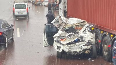 Gebze - Orhangazi  - İzmit otoyolunda sağanak yağış nedeniyle